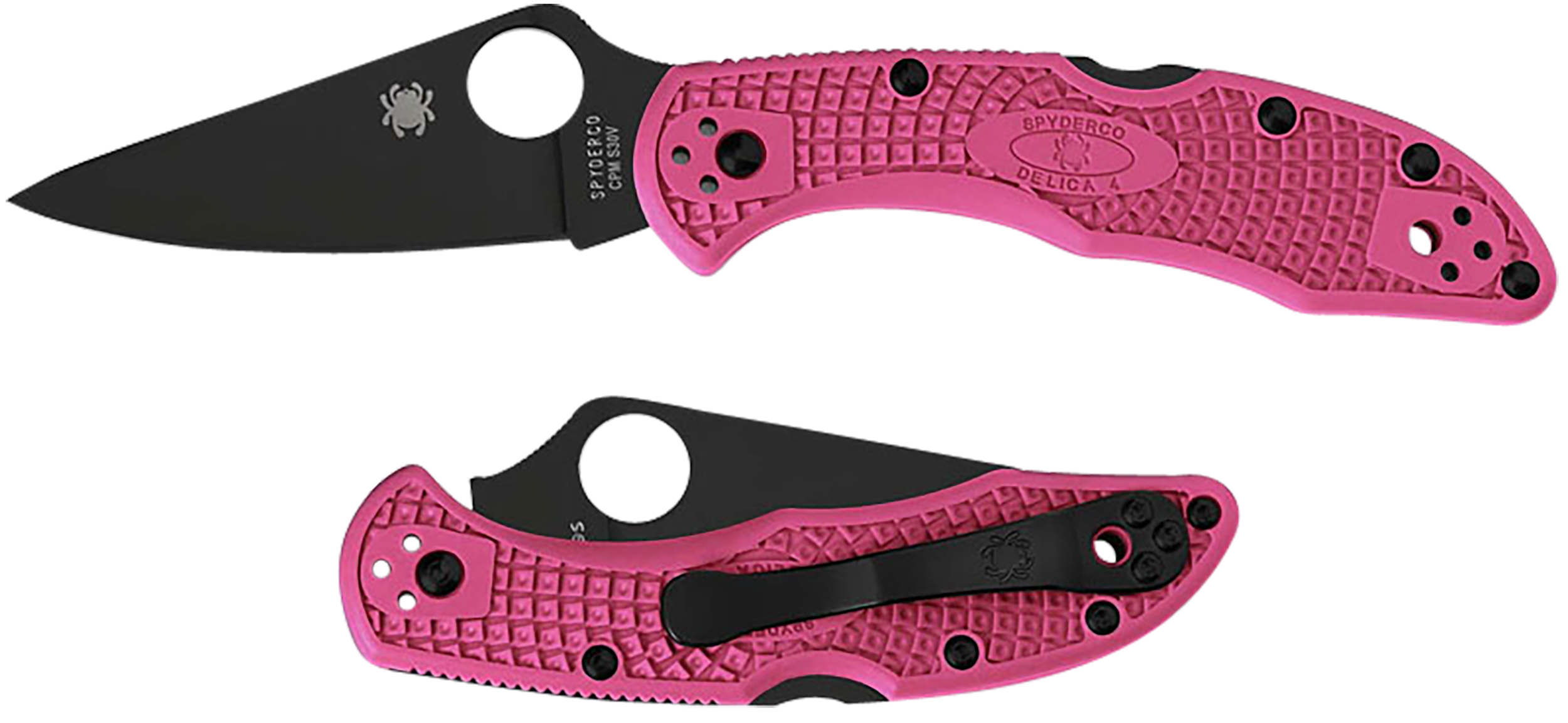 Delica 4 Lightweight 2.90" Plain Blade Folding Knife - Pink