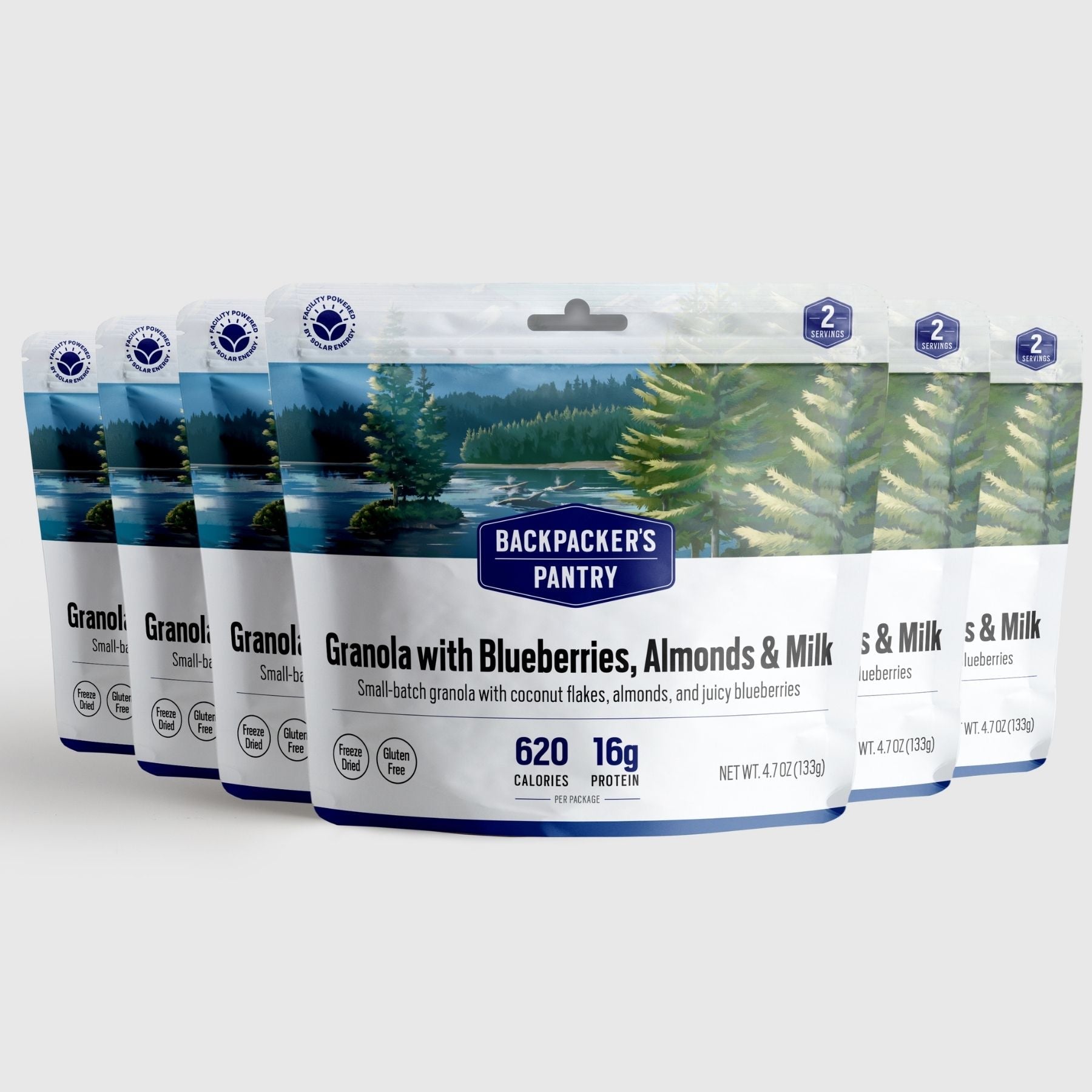 Granola with Blueberries, Almonds & Milk