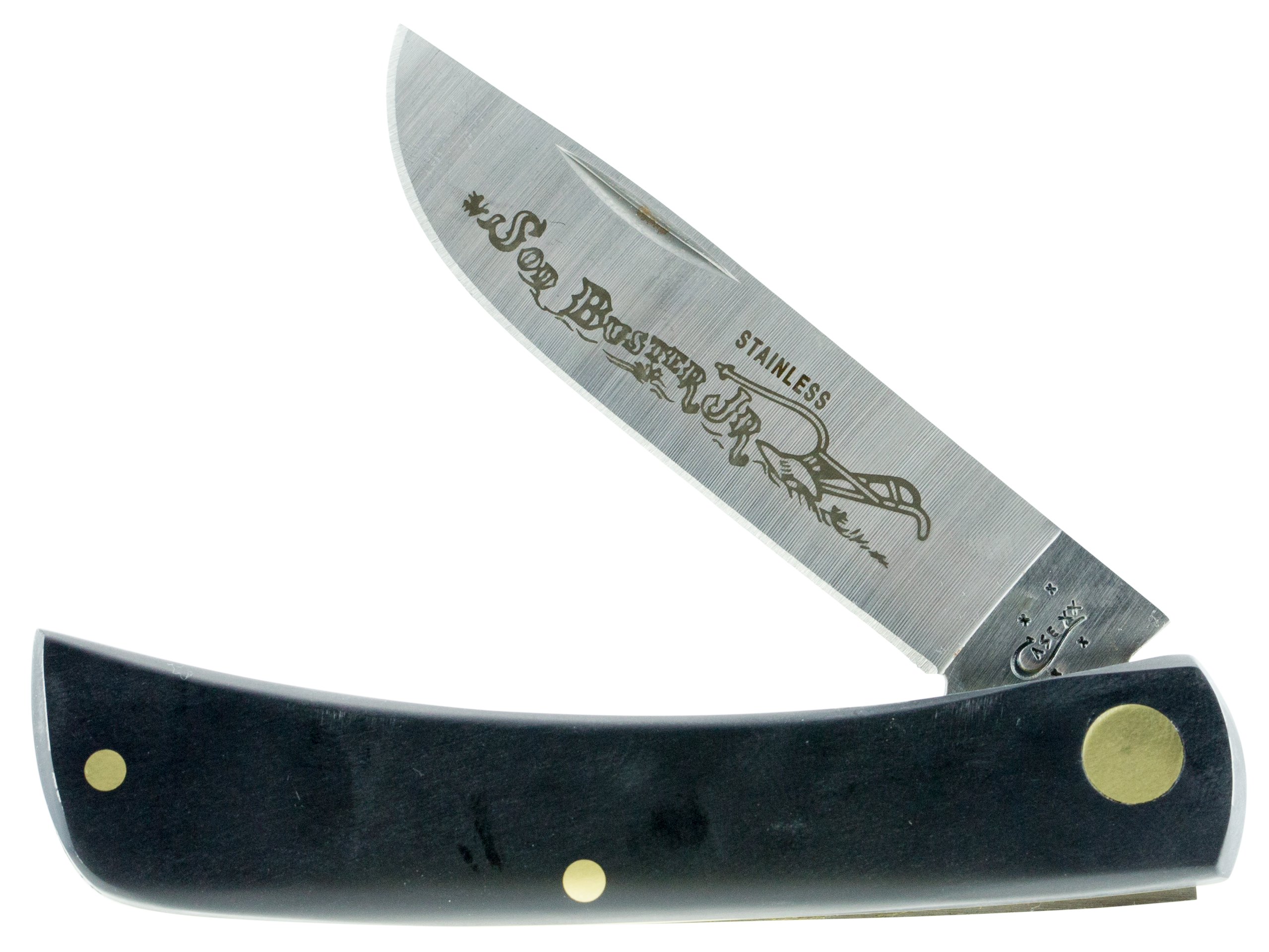 Sod Buster Jr. 2.80" Skinner Plain Folding Knife - Black
