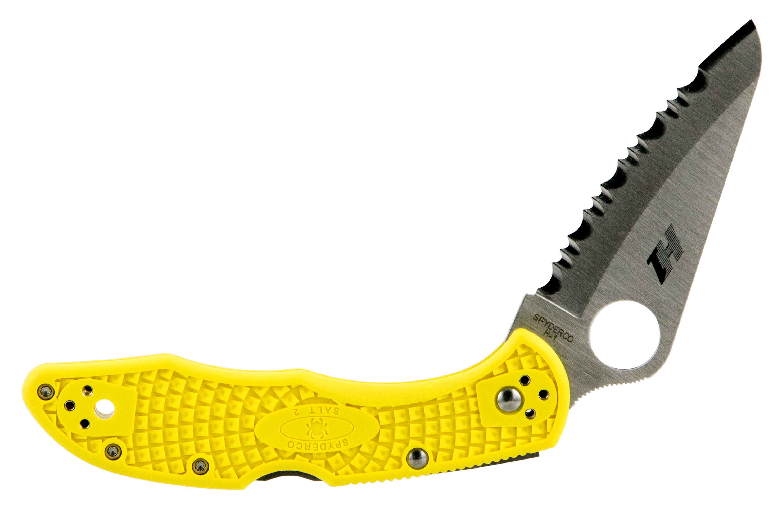 Salt 2 3" Clip Point Serrated Folding Knife - Yellow