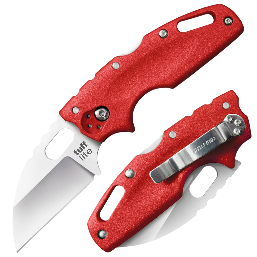 Tuff Lite 2.50" Folding Clip Point Plain Blade Knife - Red