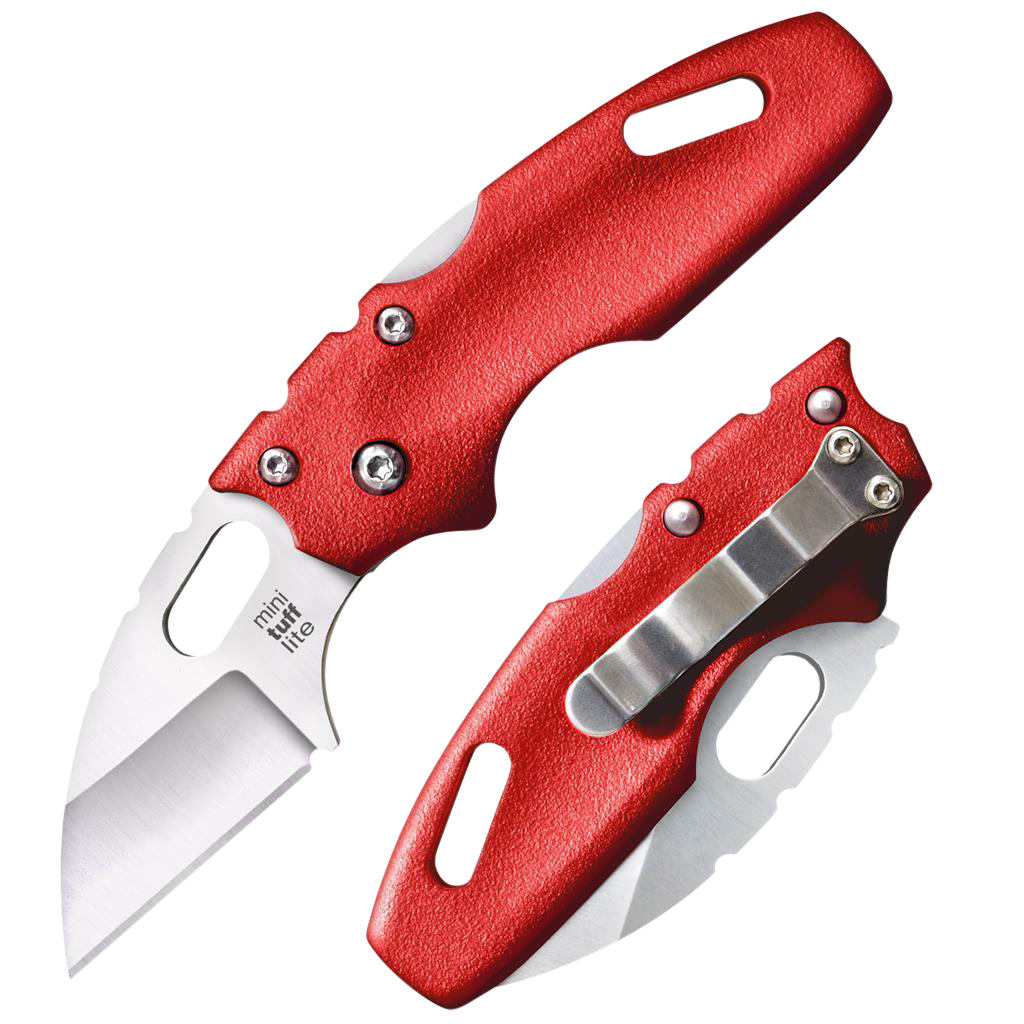 Tuff Lite Mini 2" Folding Sheepsfoot Plain Blade Knife - Red