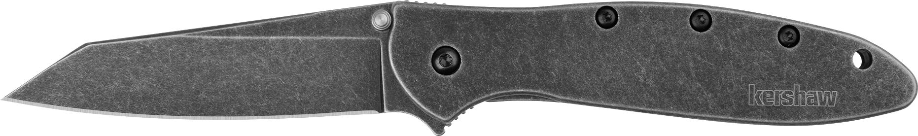 Leek Random EDC 3" Folding Reverse Tanto Plain Blade Knife - Blackwash