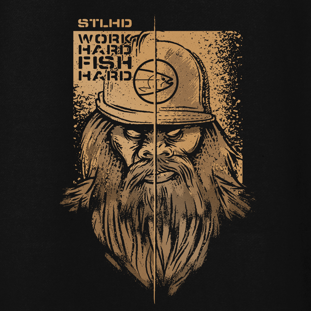 STLHD Men’s Work Hard Fish Hard Premium Hoodie