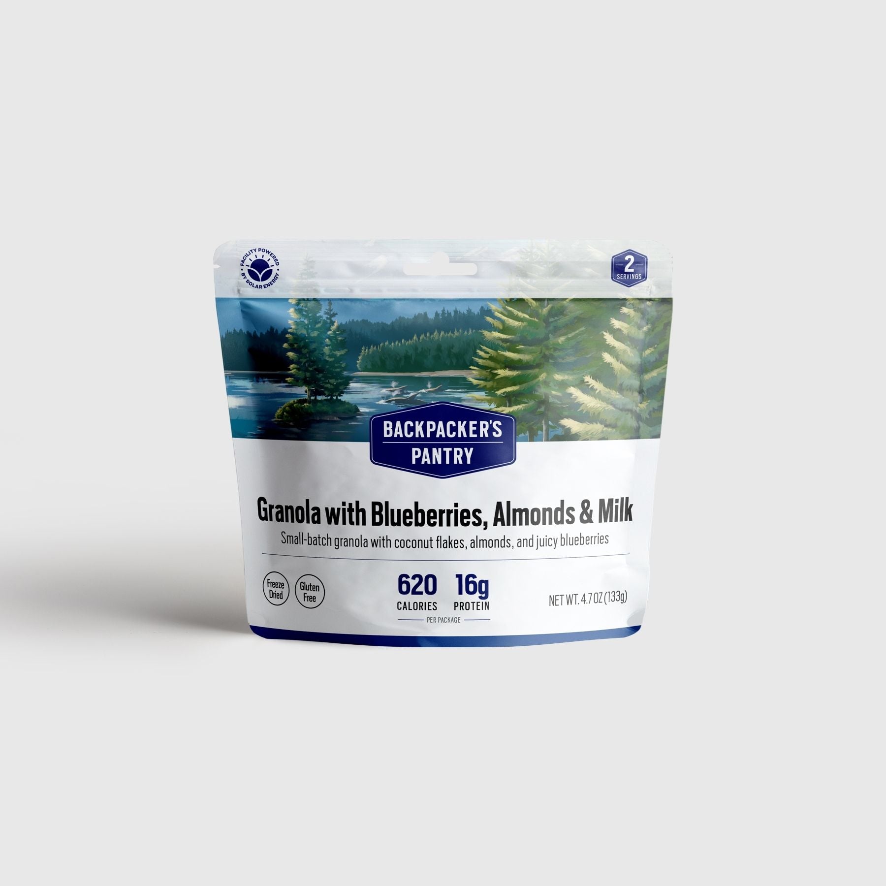 Granola with Blueberries, Almonds & Milk