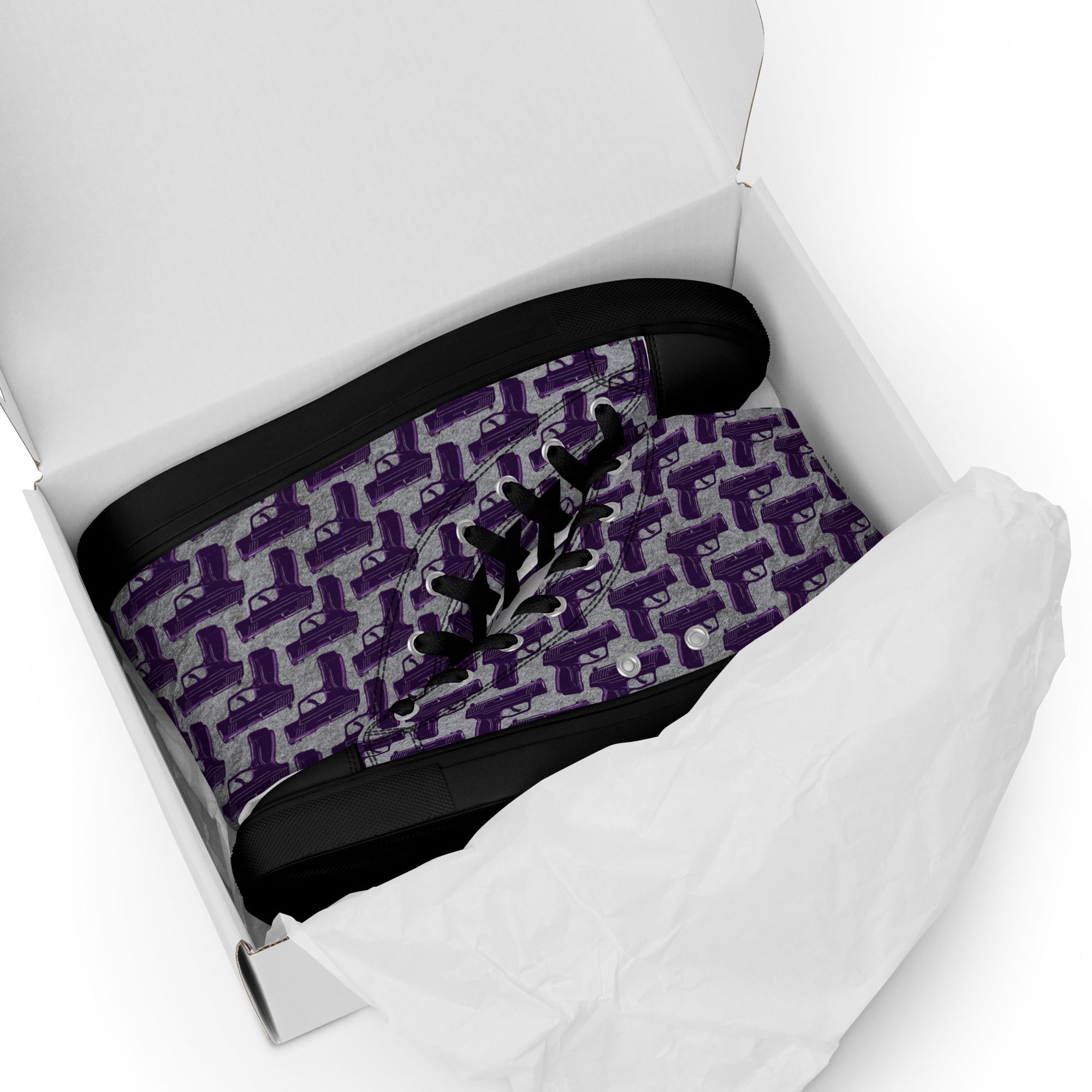 Purple Pistol Palooza High Top Canvas Shoes